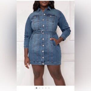 Eloquii Blue Denim Mini Dress Size 20